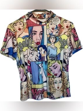 SHEIN ICON Pop Art Print Slim Tee
Multicolor | L | Like New [Sold Out on Shein]